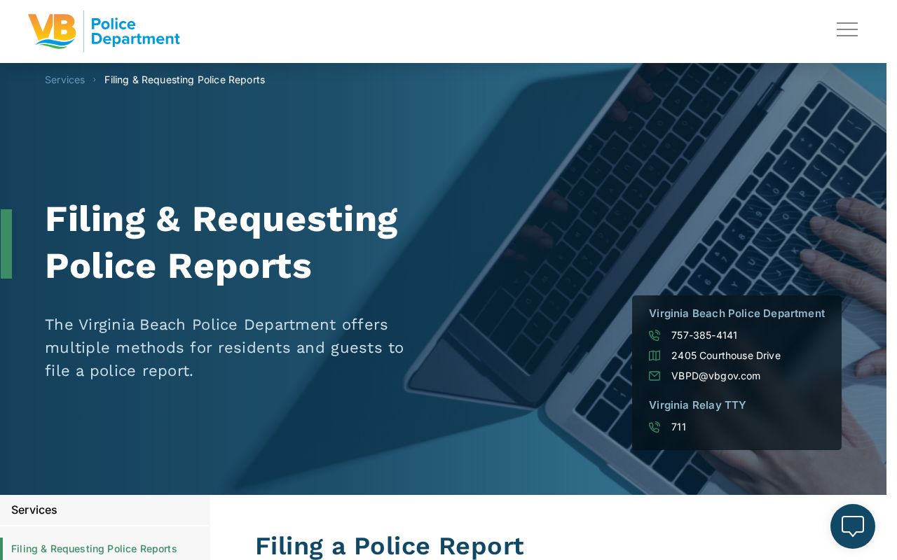 Virginia Beach City warrant search: police record request information